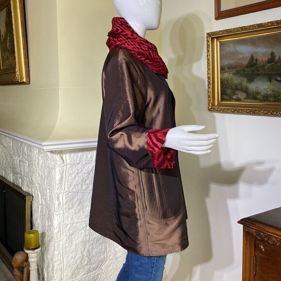 UBU Reversible Zebra Print Satin Car Length Coat - As New - Picture 9 of 14